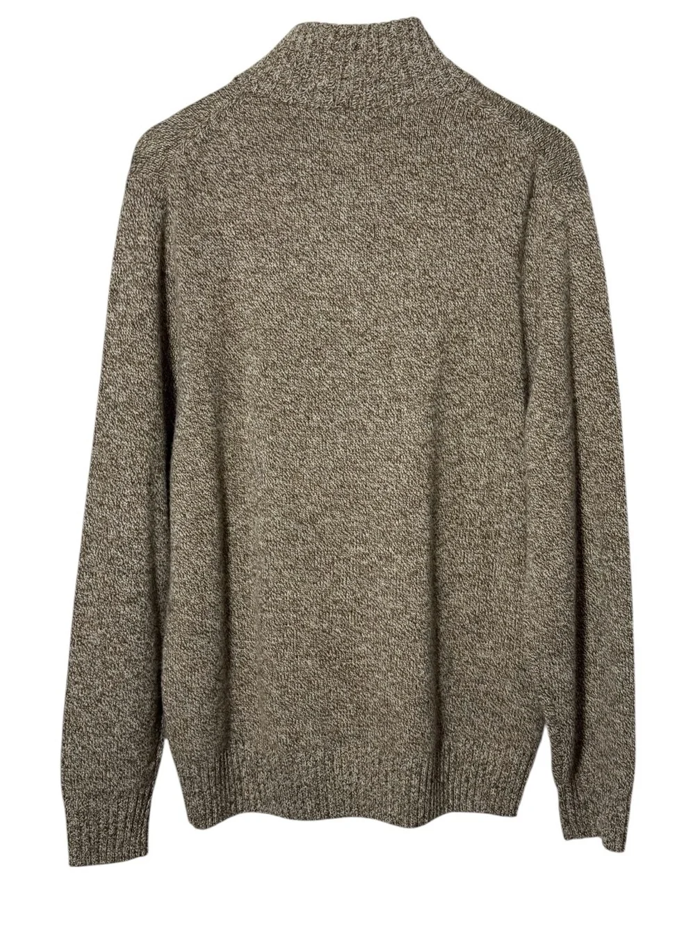 J. Crew Rugged Merino Wool Marled Quarter Zip Sweater Marled Hazelnut NWT Large